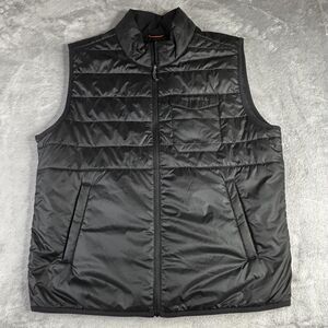 Merrell Vest‎ Mens Medium Black Quilted Puffer Outdoor Sleeveless Zip Polyester